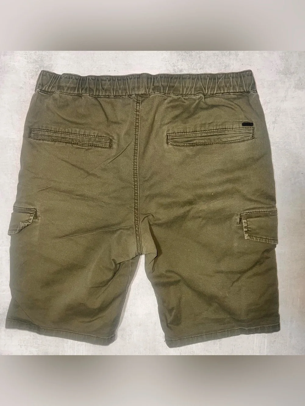 Bullhead Olive Green Cargo Knit Shorts for Men